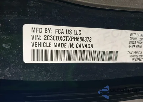 2023 Dodge Charger R/T z USA, uszkodzony, nr VIN 2C3CDXCTXPH688373